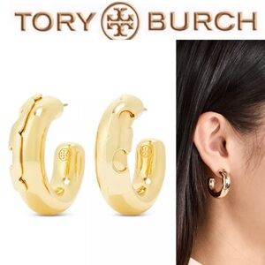 Tory Burch Essential Hoops Gold Earrings 148$